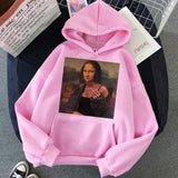 New Mona Lisa Funny Harajuku Aesthetic Hoodies Women Grunge Cartoon 90s Vintage Sweatshirts Fashion Hip Hop Ullzang Hoody Female