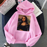 New Mona Lisa Funny Harajuku Aesthetic Hoodies Women Grunge Cartoon 90s Vintage Sweatshirts Fashion Hip Hop Ullzang Hoody Female