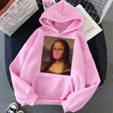 New Mona Lisa Funny Harajuku Aesthetic Hoodies Women Grunge Cartoon 90s Vintage Sweatshirts Fashion Hip Hop Ullzang Hoody Female