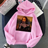 New Mona Lisa Funny Harajuku Aesthetic Hoodies Women Grunge Cartoon 90s Vintage Sweatshirts Fashion Hip Hop Ullzang Hoody Female