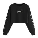 Women Letter Print Long Sleeve Pullovers Sweatshirts Casual Short Tops Blouse Orange,Black,Red Tops Blouse Blusas de mujer