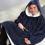 Women Blanket Sweatshirt Robe Winter Hoodies Outdoor Hooded Coats Warm Comfy Bathrobe Christmas Fleece Blanket Sudadera Mujer