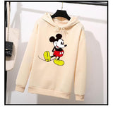 Women Sweatshirts Mickey Hoodies Character Printed Casual Pullover Cute Jumpers Top Long Sleeve O-Neck Fleece Minnie Tops