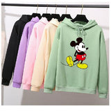 Women Sweatshirts Mickey Hoodies Character Printed Casual Pullover Cute Jumpers Top Long Sleeve O-Neck Fleece Minnie Tops