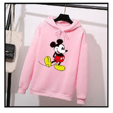 Women Sweatshirts Mickey Hoodies Character Printed Casual Pullover Cute Jumpers Top Long Sleeve O-Neck Fleece Minnie Tops