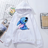 Funny Kawaii Lilo and Stitch printed women’s sweatshirt unisex hat hoodies winter sweat femme clothes harajuku hoody oversize