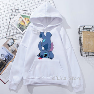 Funny Kawaii Lilo and Stitch printed women’s sweatshirt unisex hat hoodies winter sweat femme clothes harajuku hoody oversize