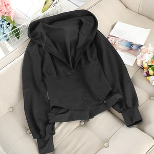 black grey corset hoodie women sexy japanese hooded sweatshirts cotton hoodie harajuku ladies hoodies Streetwear clothes fall