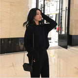 Cashmere Knitted Women's Sweater Pants Suit Autumn Ankle-length Sports Suits Female 2019 Fashion Batwing Sleeve 2 Piece Sets