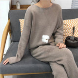 Cashmere Knitted Women's Sweater Pants Suit Autumn Ankle-length Sports Suits Female 2019 Fashion Batwing Sleeve 2 Piece Sets