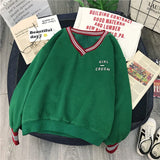 Women Hoodies Winter Universe Planet Kpop Print Solid Casual Loose Women Sweatshirt Fashion Drawstring Hooded Pullover Female